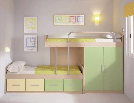غرف نوم اطفال سرير بدورين غير تقليدية.