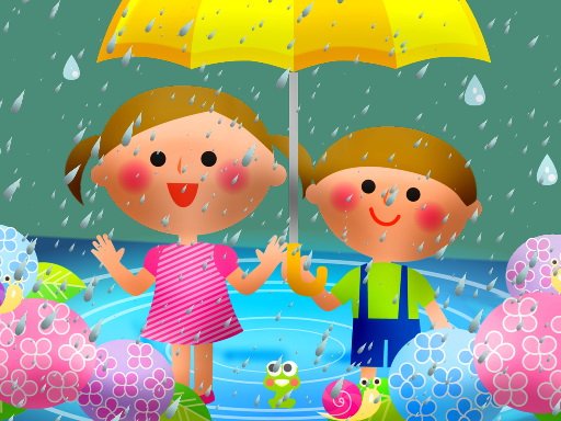 لعبة لغز يوم ممطر للأطفال العاب الغاز اونلاين مجانية Kids Rainy Day Puzzle