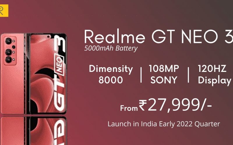 سعر ومواصفات هاتفRealme GT Neo 3T الجديد